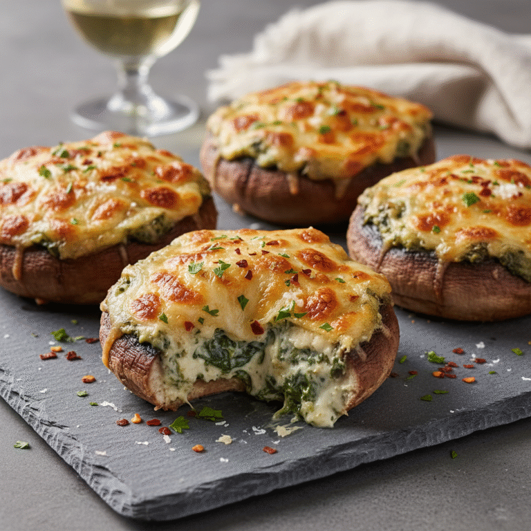 The Ultimate Low-Carb Spinach Artichoke Stuffed Portobello Mushrooms