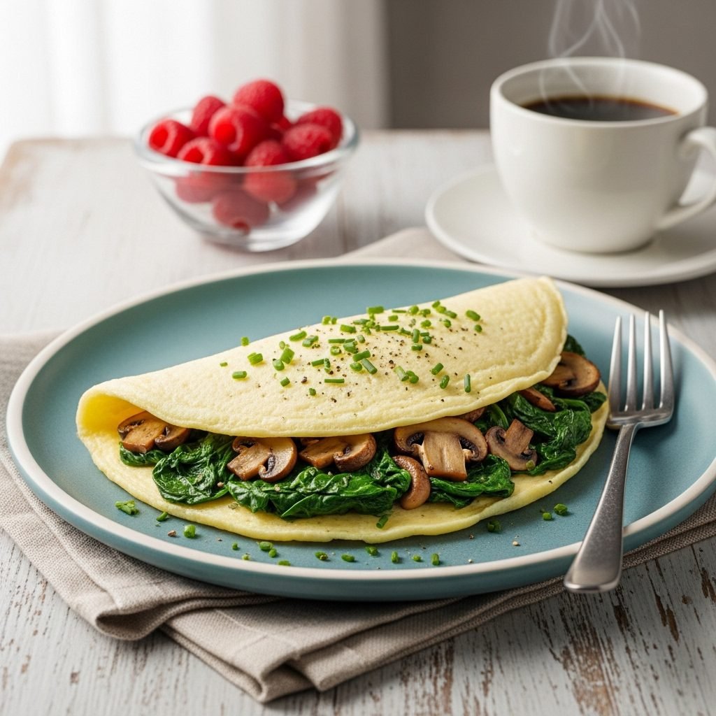 The Ultimate Healthy Spinach Mushroom Egg White Omelette