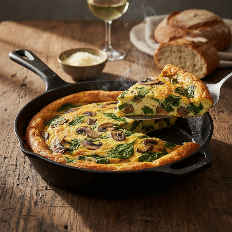 Creamy Spinach and Mushroom Frittata: The Ultimate Vegetarian Skillet Dinner