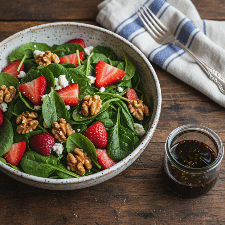 The Ultimate Spinach Strawberry Walnut Salad with Balsamic Vinaigrette