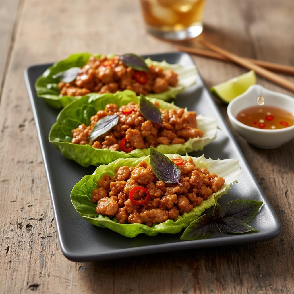 Better-Than-Takeout Thai Basil Ground Turkey Lettuce Wraps (Pad Krapow Style)