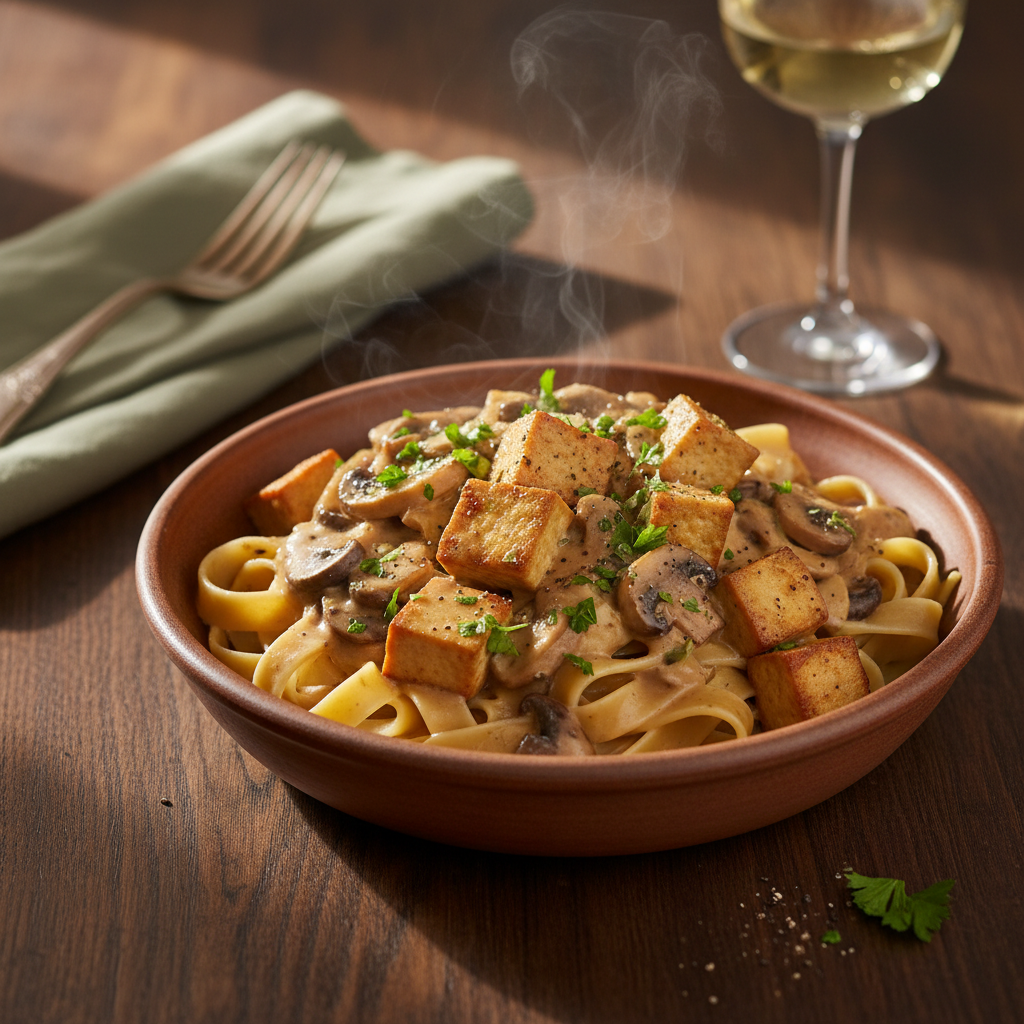 Creamy Dairy-Free Tofu and Mushroom Stroganoff: The Ultimate Comfort Dinner