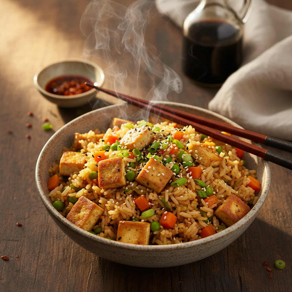 Better-Than-Takeout Tofu and Vegetable Fried Rice: A Healthy Vegan Staple