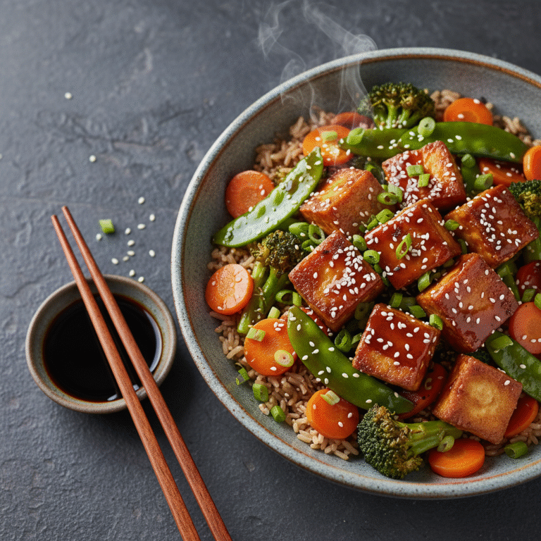 The Ultimate Crispy Tofu and Vegetable Stir Fry with Nutty Brown Rice