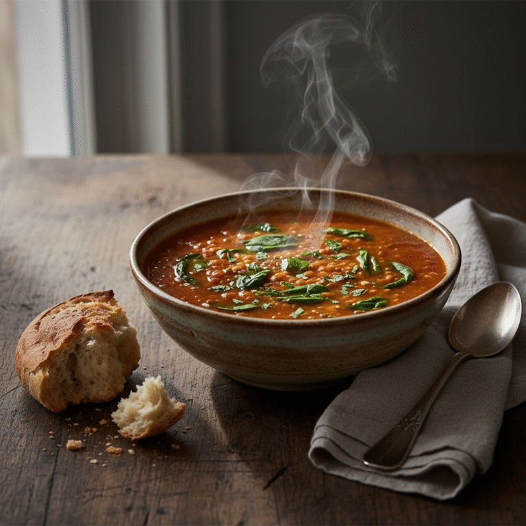 Hearty Tomato Lentil Soup With Spinach: The Ultimate Healthy Comfort Bowl