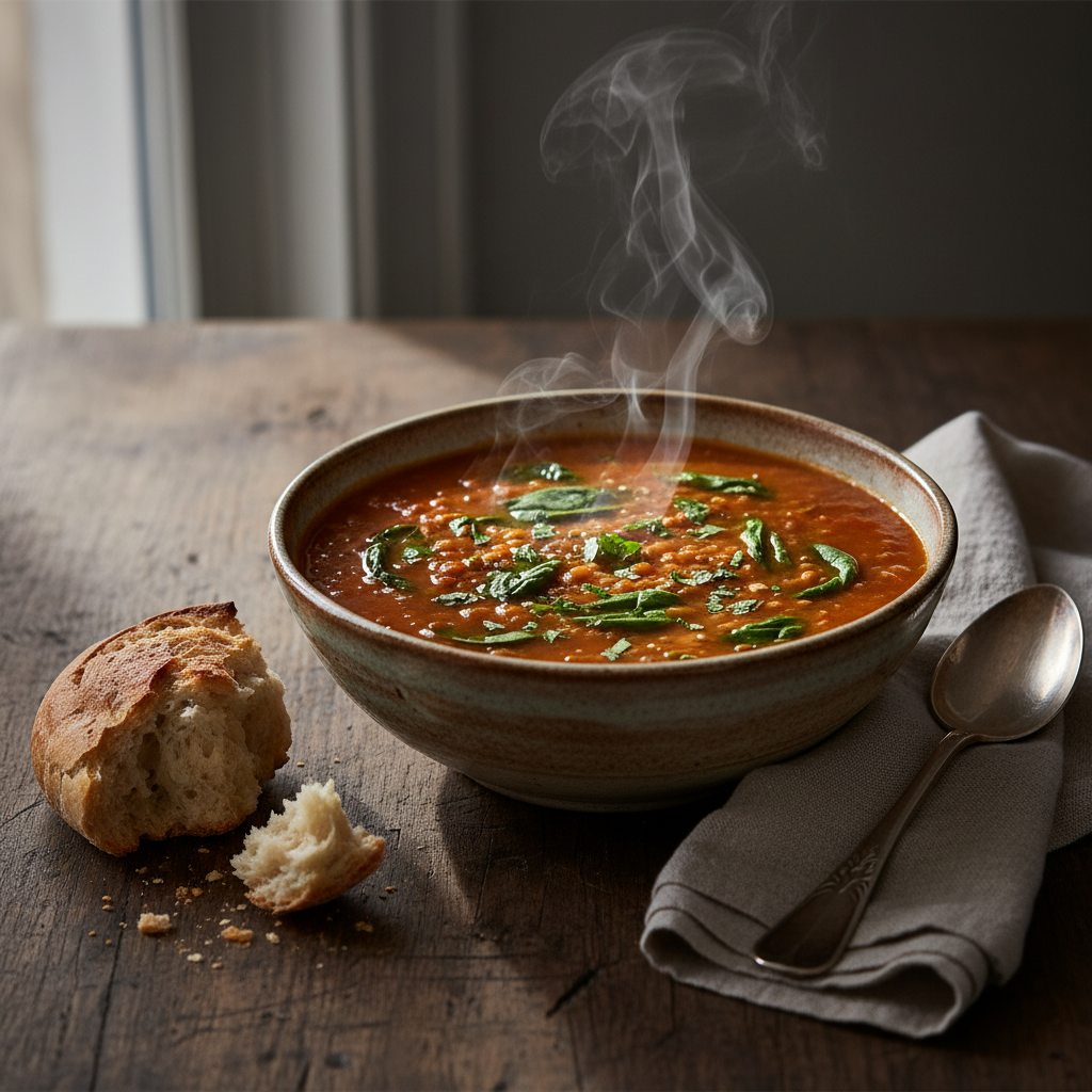 Hearty Tomato Lentil Soup With Spinach: The Ultimate Healthy Comfort Bowl