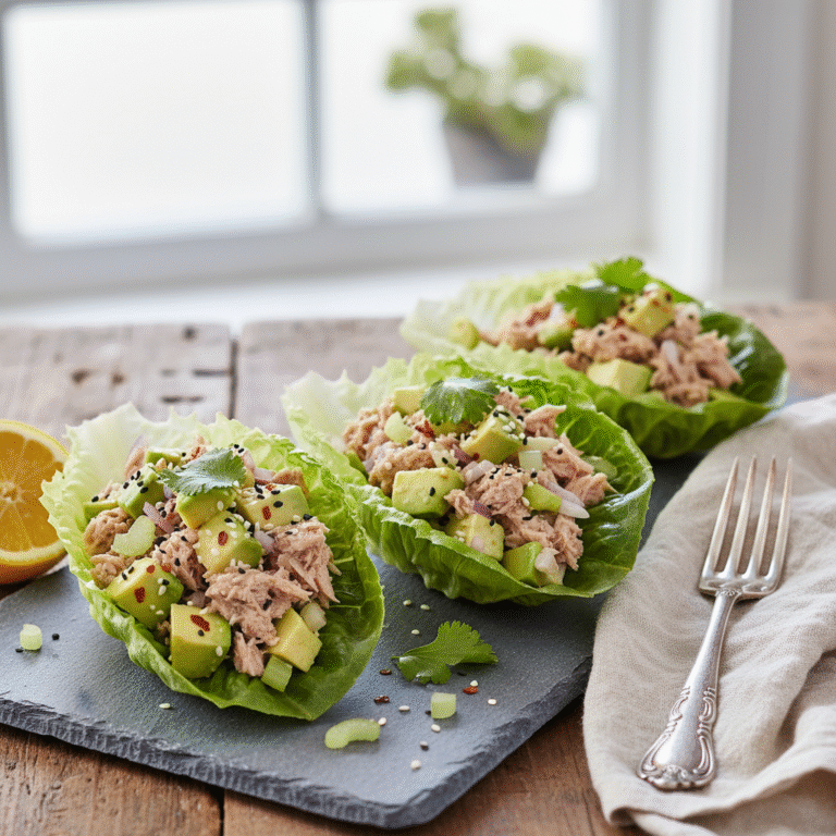 Fresh & Creamy Tuna Avocado Salad Lettuce Cups: The Ultimate 15-Minute Low-Carb Lunch