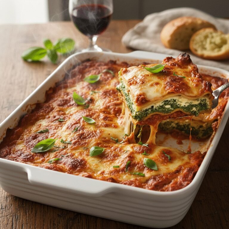 Hearty Turkey and Spinach Lasagna with Whole Wheat Noodles