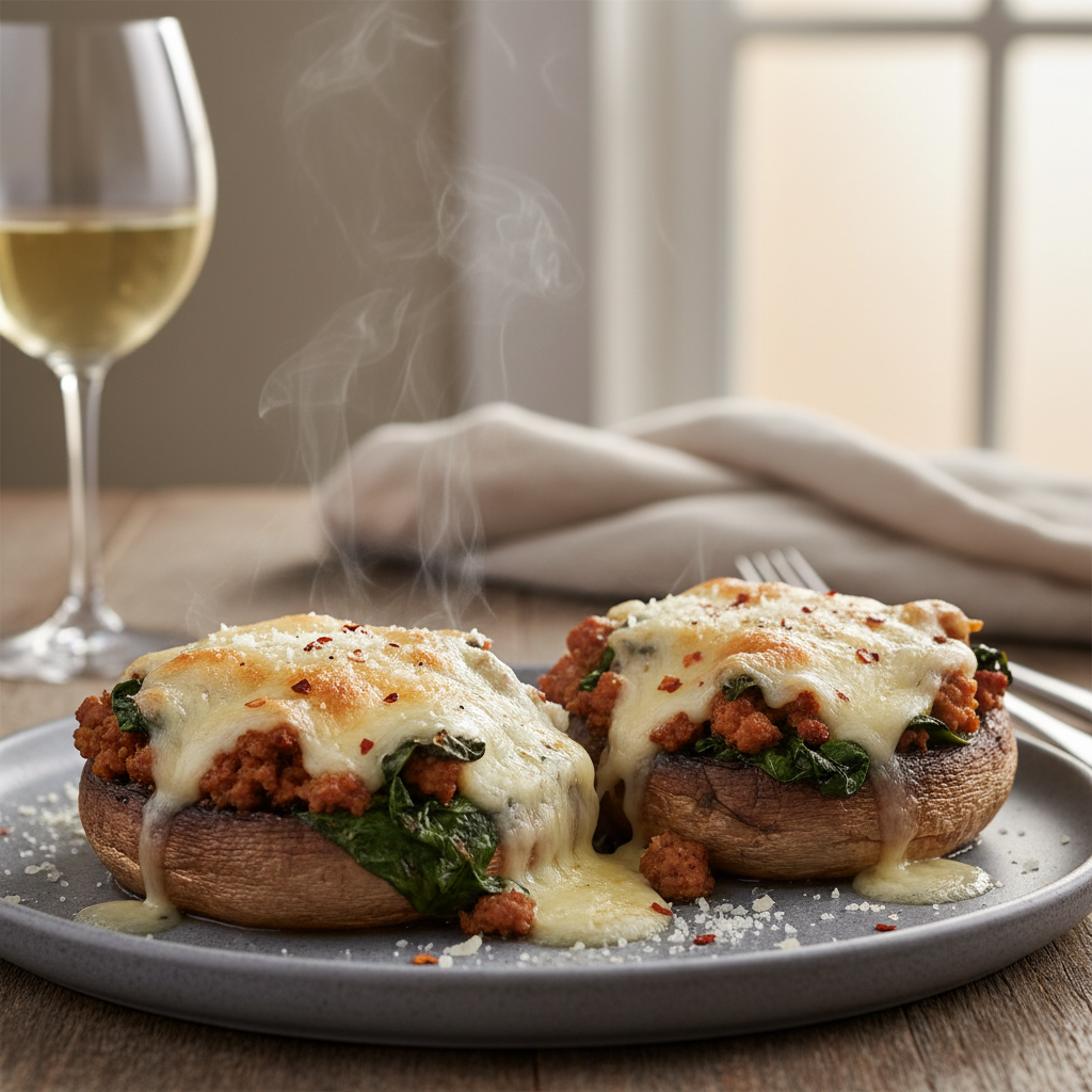 Savory Turkey and Spinach Stuffed Portobello Mushrooms: The Ultimate Low-Carb Dinner