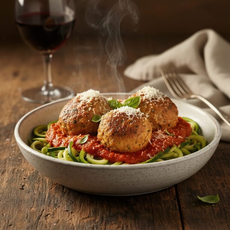 Healthy Turkey Meatball Marinara with Zucchini Noodles: The Ultimate Low-Carb Comfort Food