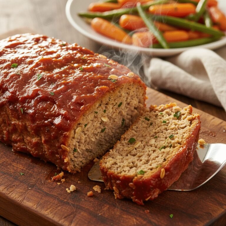 Juicy & Healthy Turkey Meatloaf with Oats
