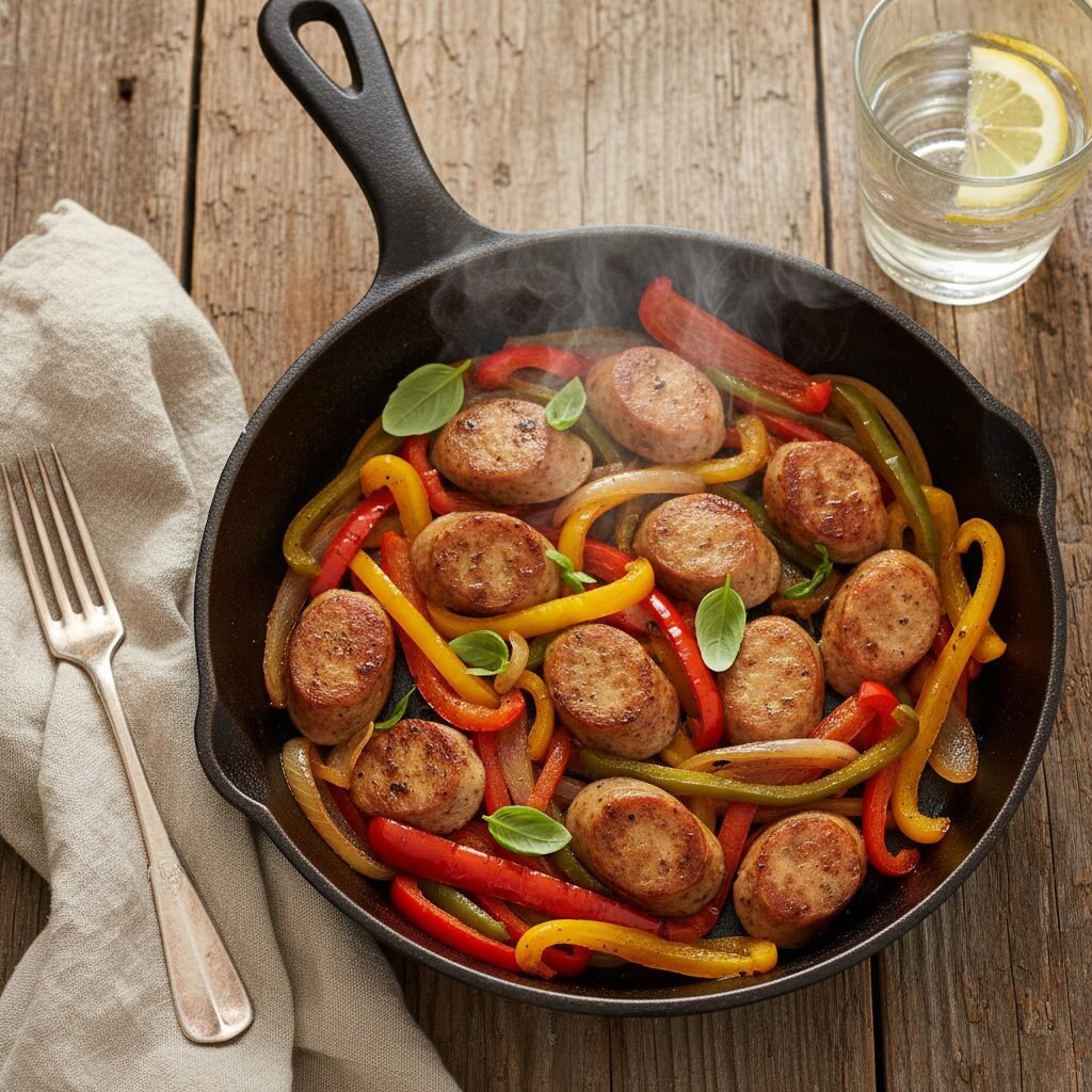 Healthy Turkey Sausage and Pepper Skillet – 30 Minute One-Pan Meal