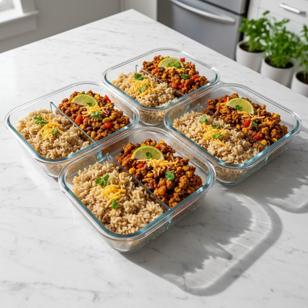 Turkey Taco Lunch Box With Brown Rice