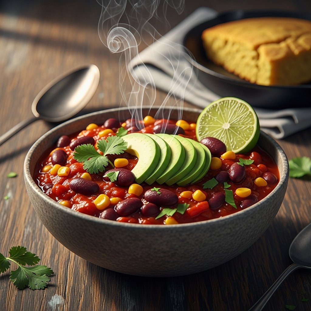 The Ultimate Hearty Vegan Chili with Kidney Beans and Sweet Corn