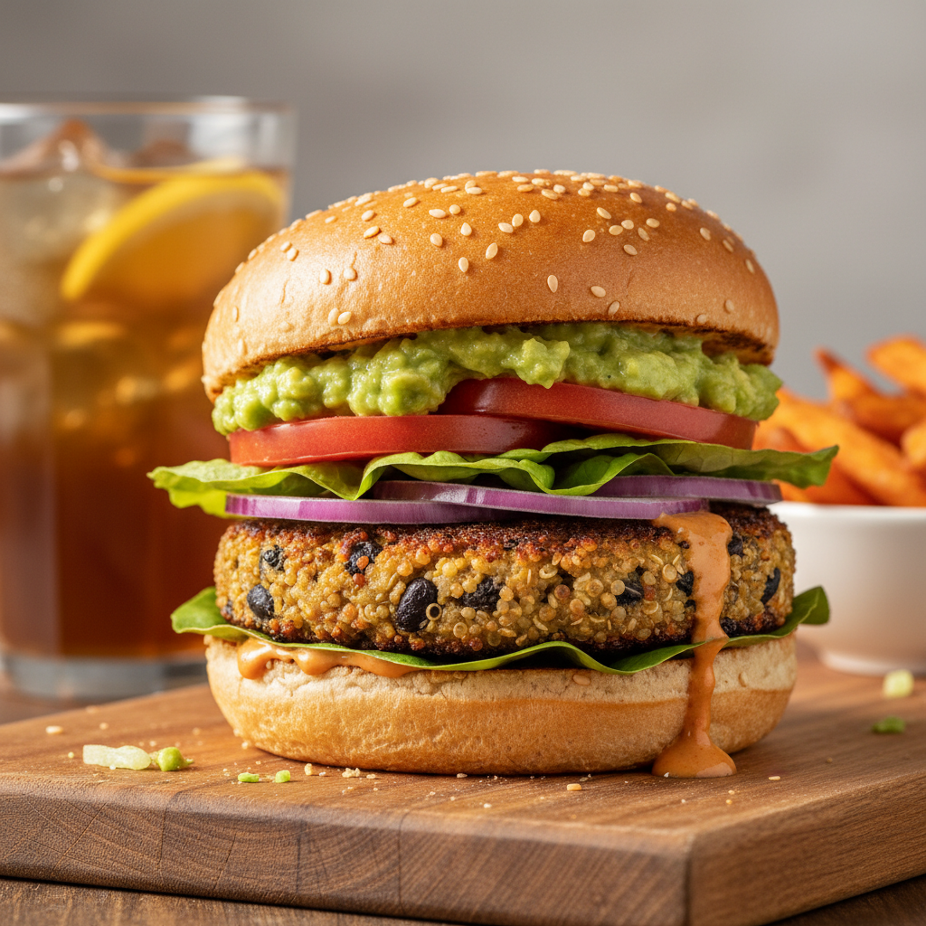 The Ultimate Smoky Vegan Quinoa and Black Bean Burger