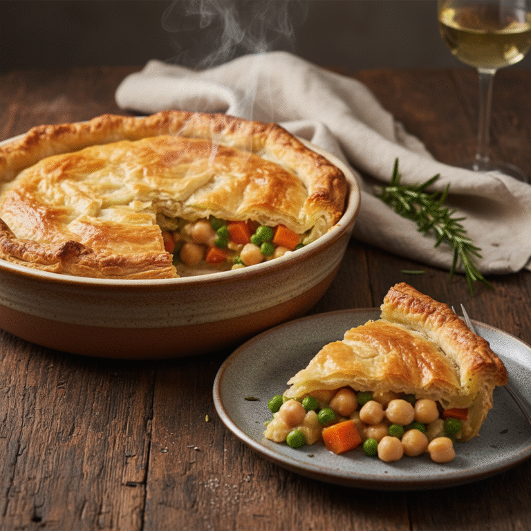 Ultimate Vegetable and Chickpea Pot Pie with a Light Crispy Crust
