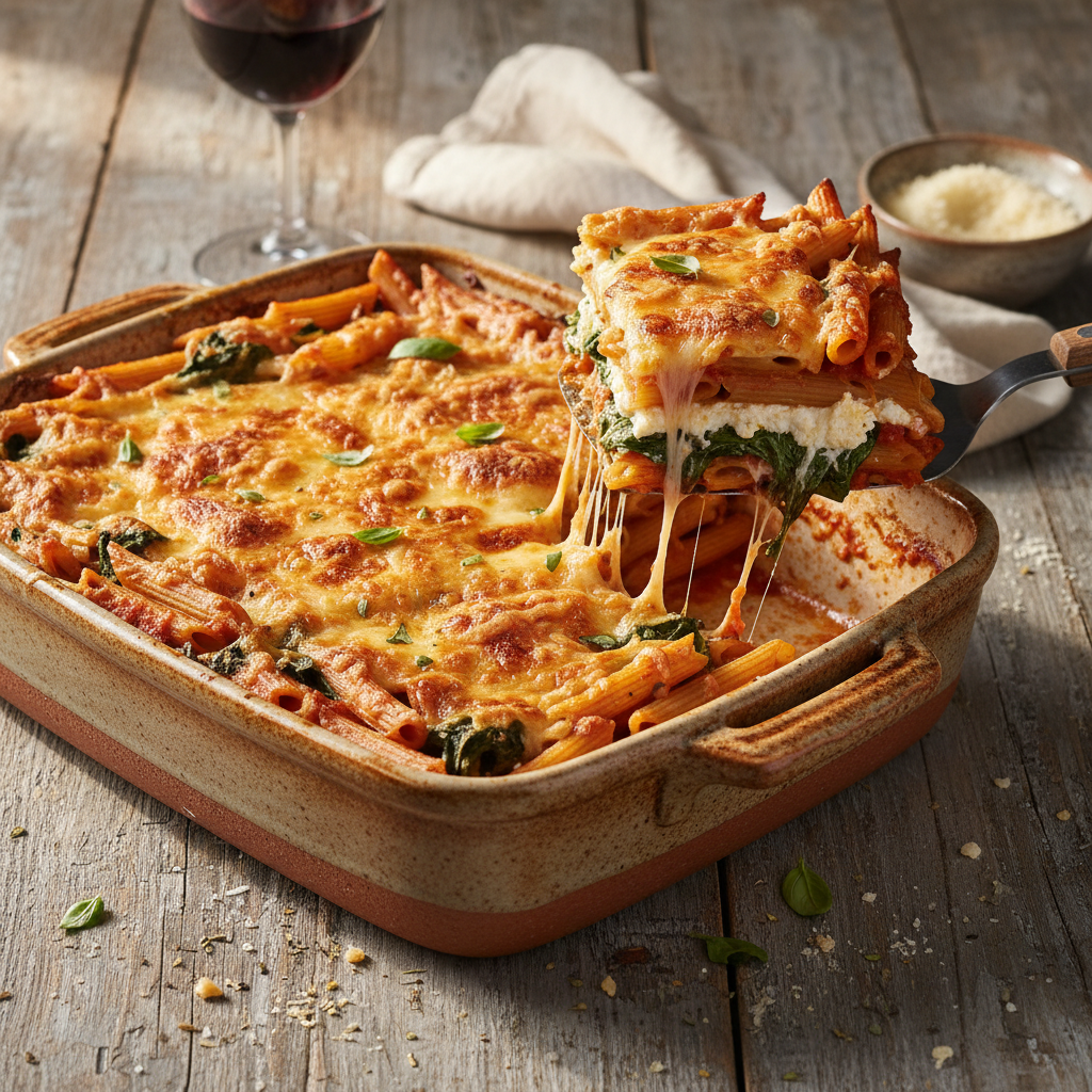 The Ultimate Vegetable Loaded Baked Ziti Whole Wheat Pasta Recipe