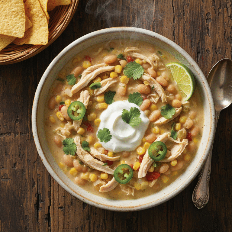 Creamy White Chicken Chili with Greek Yogurt (High Protein & Healthy)