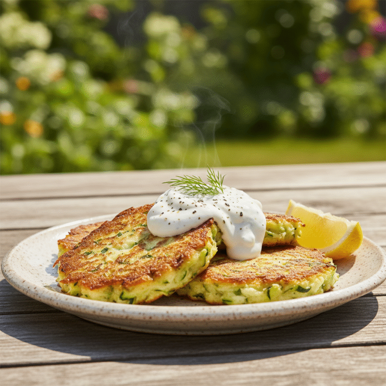 Crispy Low-Carb Zucchini and Feta Fritters with Lemon Dill Aioli